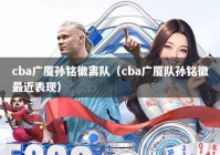 cba广厦孙铭徽离队（cba广厦队孙铭徽最近表现）
